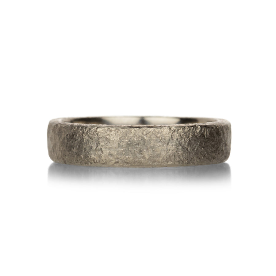 Edward Burrowes 5mm 18k Palladium Gray Gold Textured Band | Quadrum Gallery