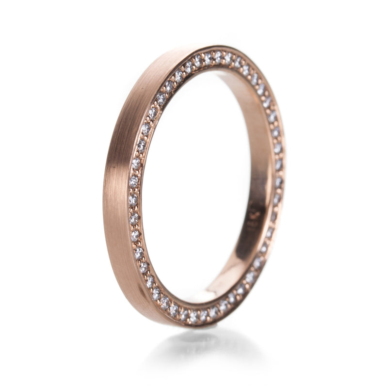Edward Burrowes 18k Rose Gold Pave Diamond Edge Band | Quadrum Gallery
