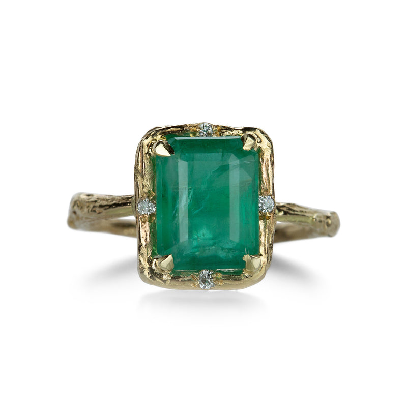 Elisabeth Bell Rectangular Faceted Emerald Willow Ring | Quadrum Gallery