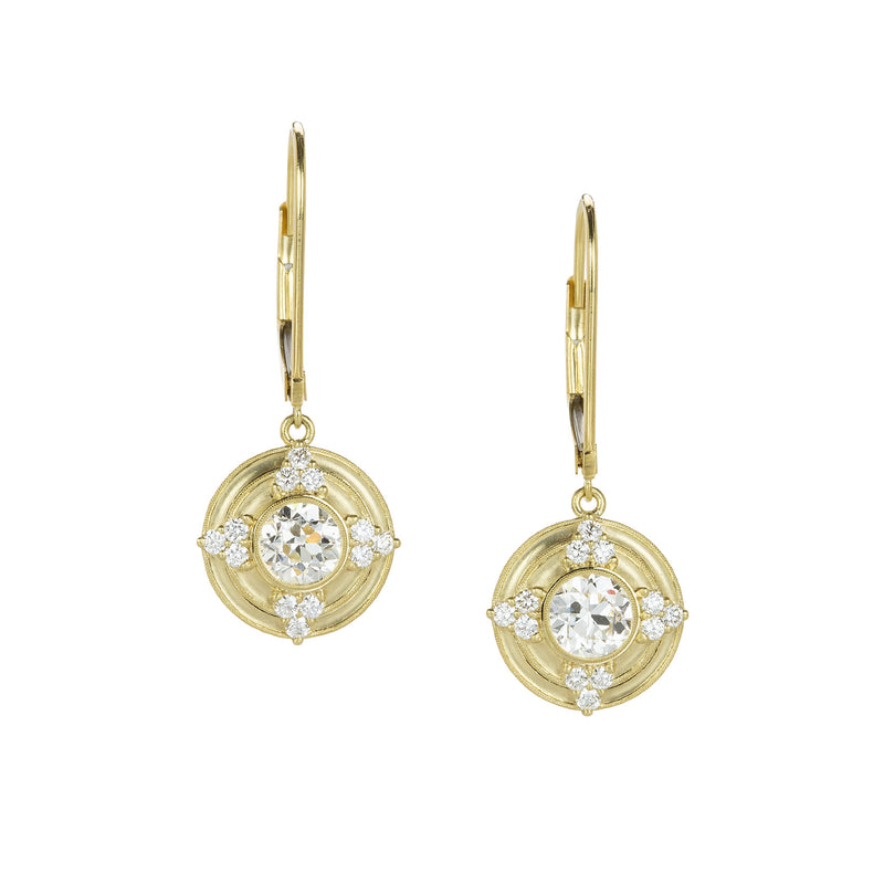 Erika Winters Thea Halo Diamond Drop Earrings | Quadrum Gallery