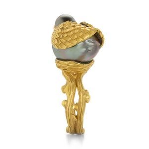 Fannie Thomas Gray Tahitian Pearl Bird of a Feather Ring | Quadrum Gallery