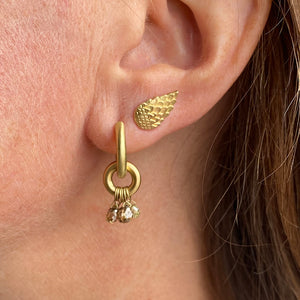 Fannie Thomas 18k Yellow Gold Fairy Hoops wtih Diamonds | Quadrum Gallery
