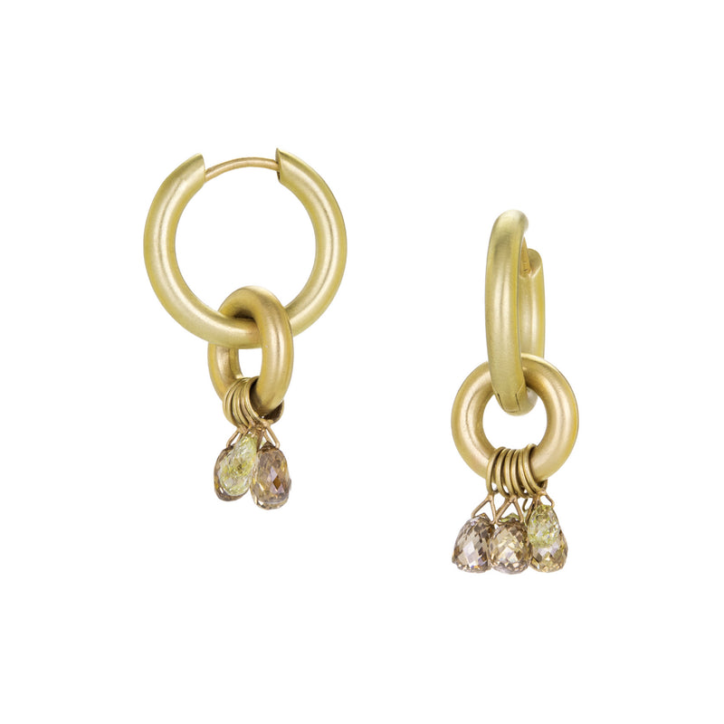 Fannie Thomas 18k Yellow Gold Fairy Hoops wtih Diamonds | Quadrum Gallery