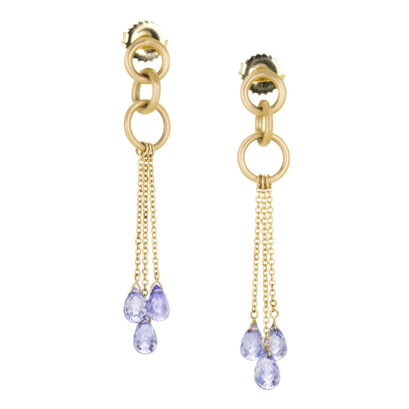 Fannie Thomas 18k Fairy Wing Earrings with Blue Sapphire  | Quadrum Gallery