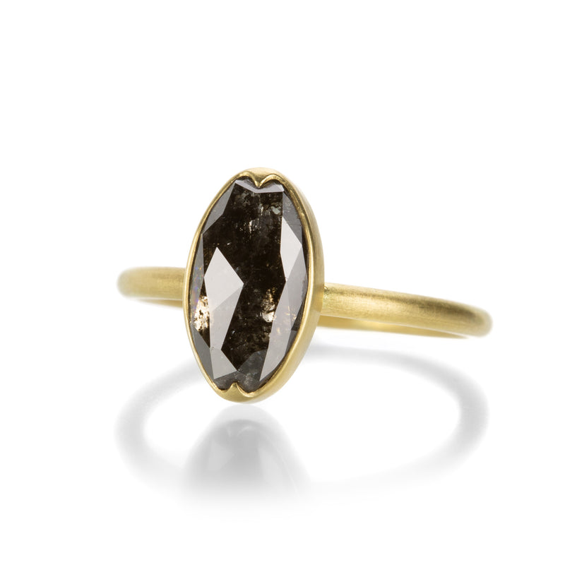 Gabriella Kiss 18k Oval Salt and Pepper Diamond Ring | Quadrum Gallery