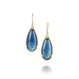 Gabriella Kiss Pear Shaped Blue Tourmaline Earrings | Quadrum Gallery