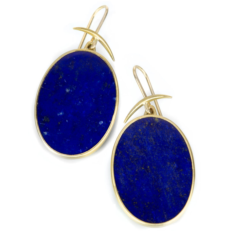 Gabriella Kiss Oval Lapis Slab Earrings | Quadrum Gallery