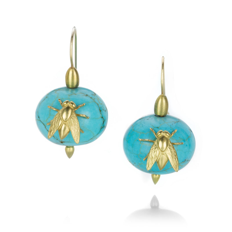 Gabriella Kiss Turquoise Ball Earrings with Flies | Quadrum Gallery