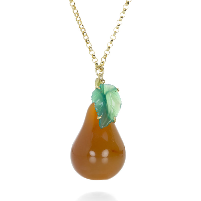 Gabriella Kiss Carnelian and Jade Pear Pendant | Quadrum Gallery