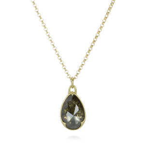 Gabriella Kiss Pear Shaped Black Lacy Diamond Pendant Necklace | Quadrum Gallery