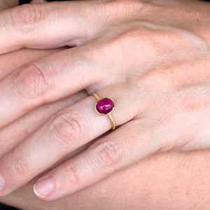 Gabriella Kiss Oval Rubellite Cabochon Ring | Quadrum Gallery