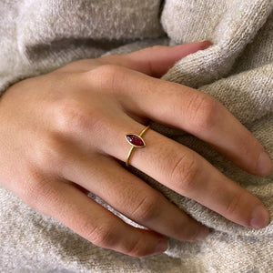 Gabriella Kiss Marquise Shaped Ruby Ring | Quadrum Gallery