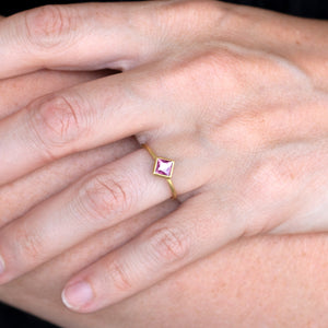 Gabriella Kiss 18k Square Pink Sapphire Ring | Quadrum Gallery