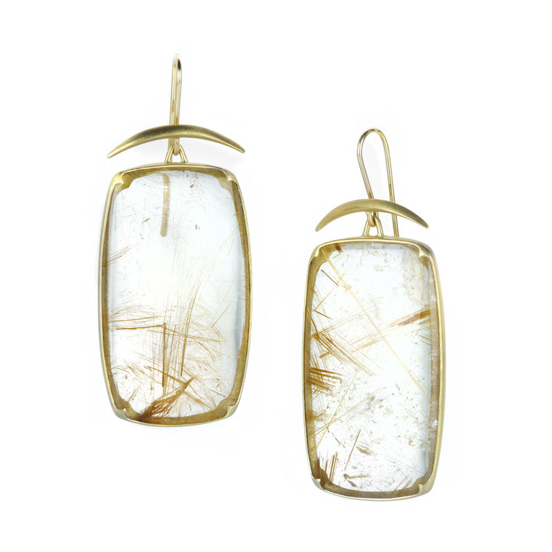 Gabriella Kiss Rectangular Rutilated Quartz Lens Earrings | Quadrum Gallery