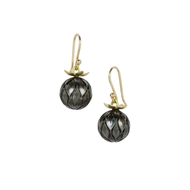 Gabriella Kiss Tahitian Carved Pearl Earrings | Quadrum Gallery