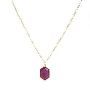 Gabriella Kiss Hexagonal Ruby Pendant Necklace | Quadrum Gallery