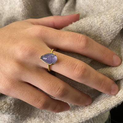 Gabriella Kiss 18k Pear Shaped Tanzanite Ring | Quadrum Gallery