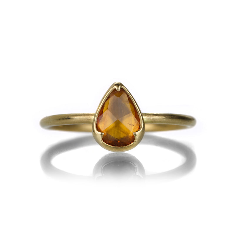 Gabriella Kiss Pear Shaped Orange Sapphire Ring | Quadrum Gallery