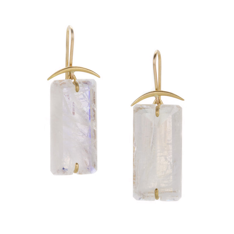 Gabriella Kiss Large Rectangular Moonstone Earrings | Quadrum Gallery