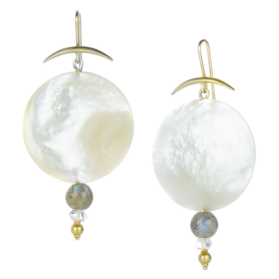 Gabriella Kiss Mother of Pearl Full Moon Earrings | Quadrum Gallery