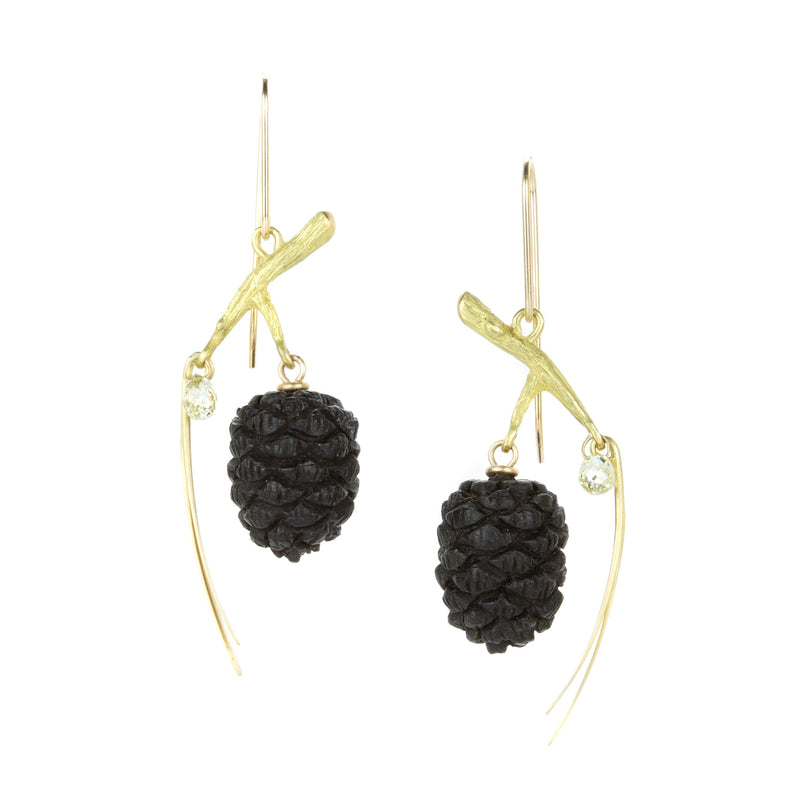 Gabriella Kiss Ebony Pinecone with Diamond Earrings | Quadrum Gallery