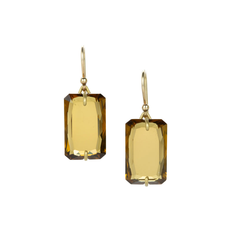 Gabriella Kiss Rectangular Whiskey Quartz Earrings  | Quadrum Gallery