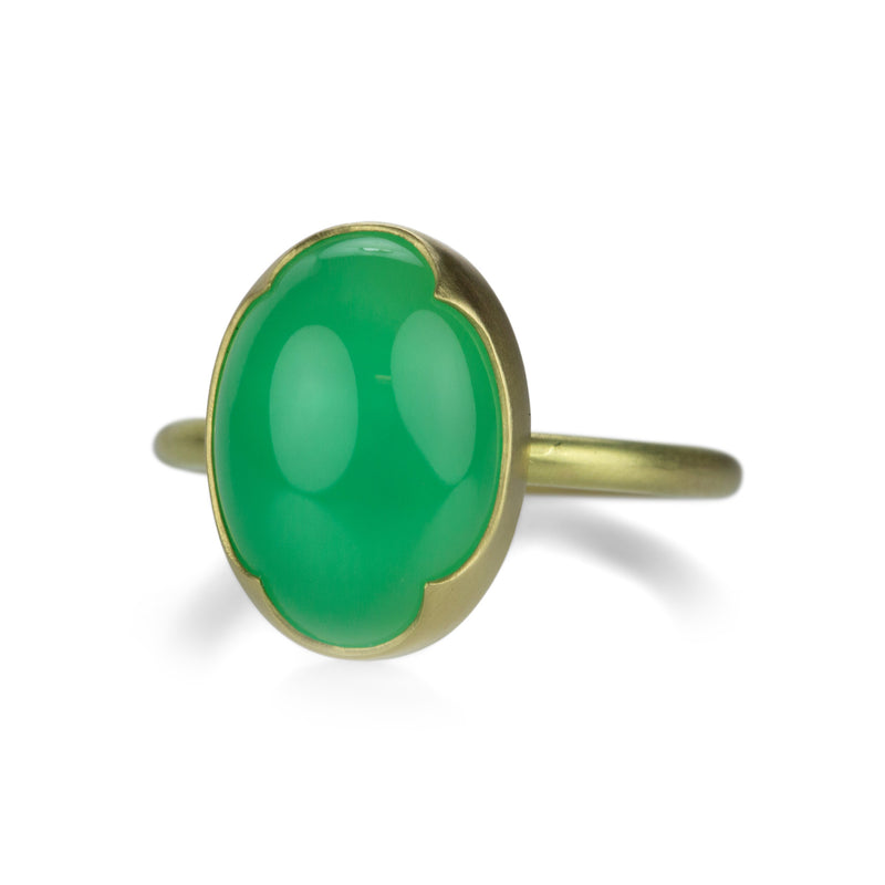 Gabriella Kiss 18k Oval Green Chrysoprase Ring | Quadrum Gallery