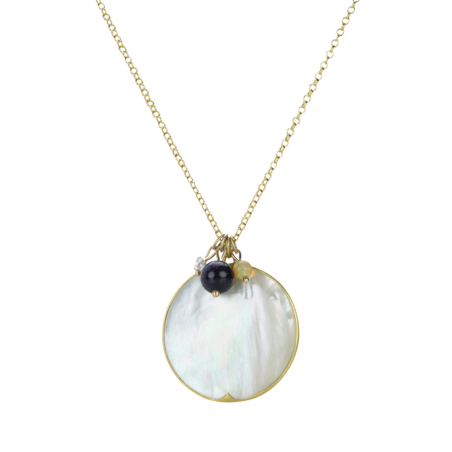Gabriella Kiss Mother of Pearl Full Moon Pendant Necklace | Quadrum Gallery