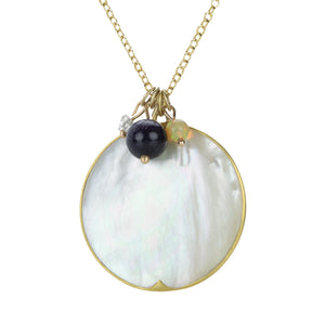 Gabriella Kiss Mother of Pearl Full Moon Pendant Necklace | Quadrum Gallery