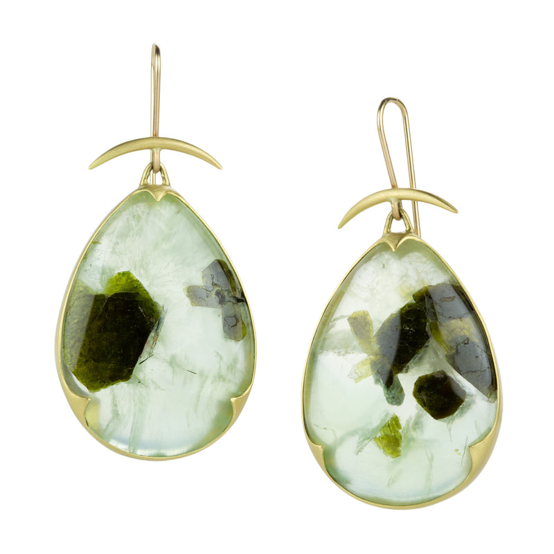 Gabriella Kiss Pear Shaped Prehnite Earrings | Quadrum Gallery