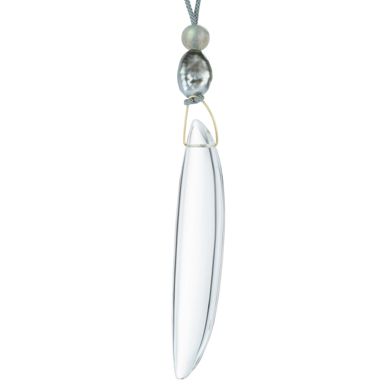 Gabriella Kiss Rock Crystal Bean Pendant Necklace | Quadrum Gallery