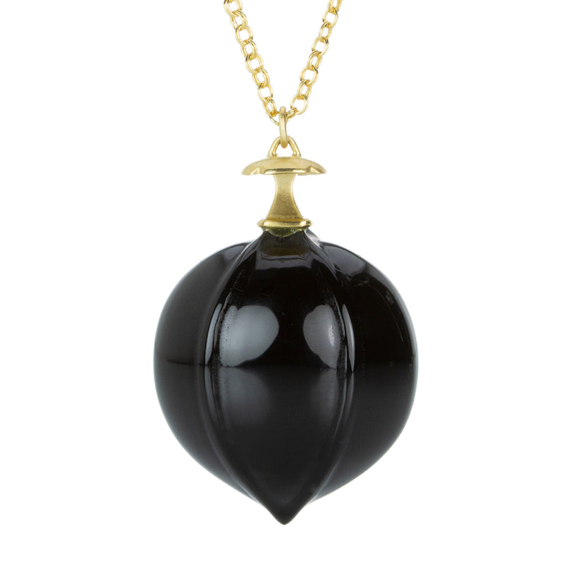 Gabriella Kiss Black Onyx Hickory Nut Pendant Necklace Quadrum
