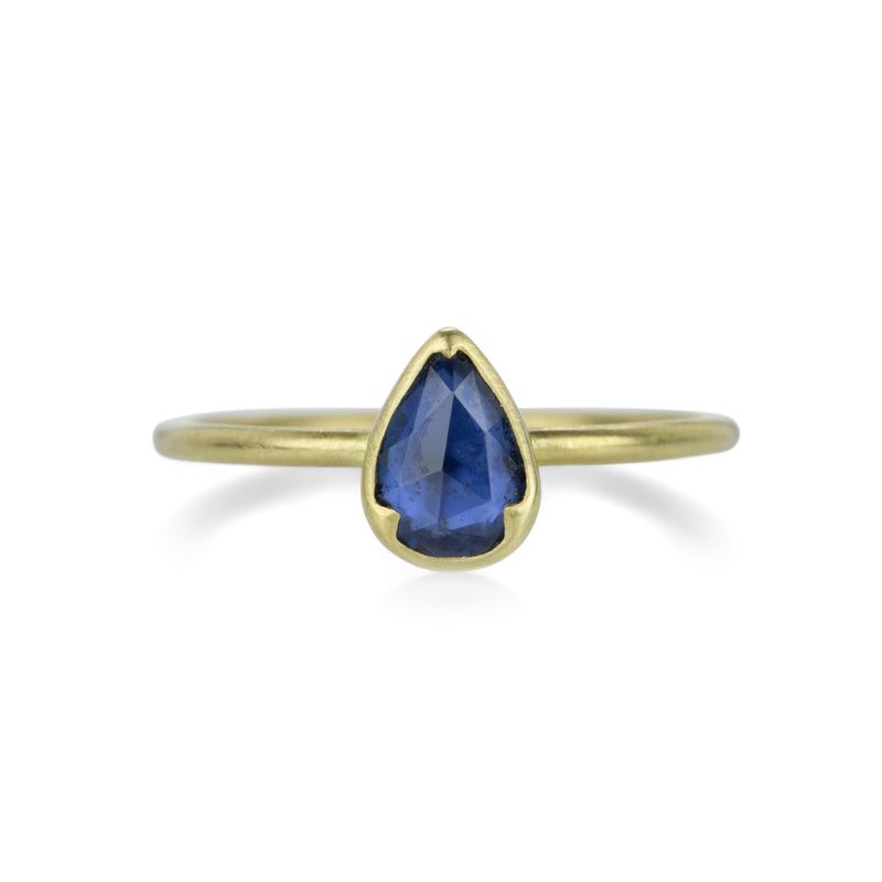 Gabriella Kiss Faceted Pear Shaped Blue Sapphire Ring | Quadrum Gallery