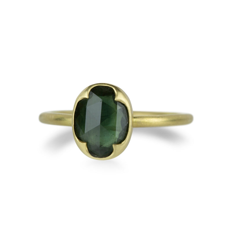 Gabriella Kiss 18k Oval Green Sapphire Ring | Quadrum Gallery