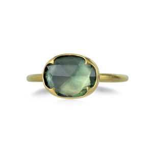 Gabriella Kiss Horizontal Green Sapphire Ring | Quadrum Gallery