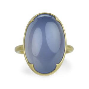 Gabriella Kiss  18k Large Oval Blue Chalcedony Ring | Quadrum Gallery