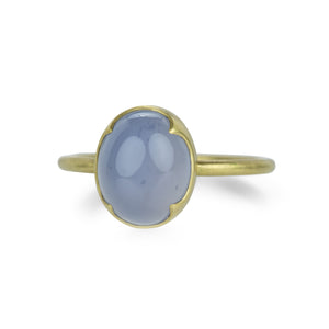 Gabriella Kiss  18k Oval Blue Chalcedony Ring | Quadrum Gallery