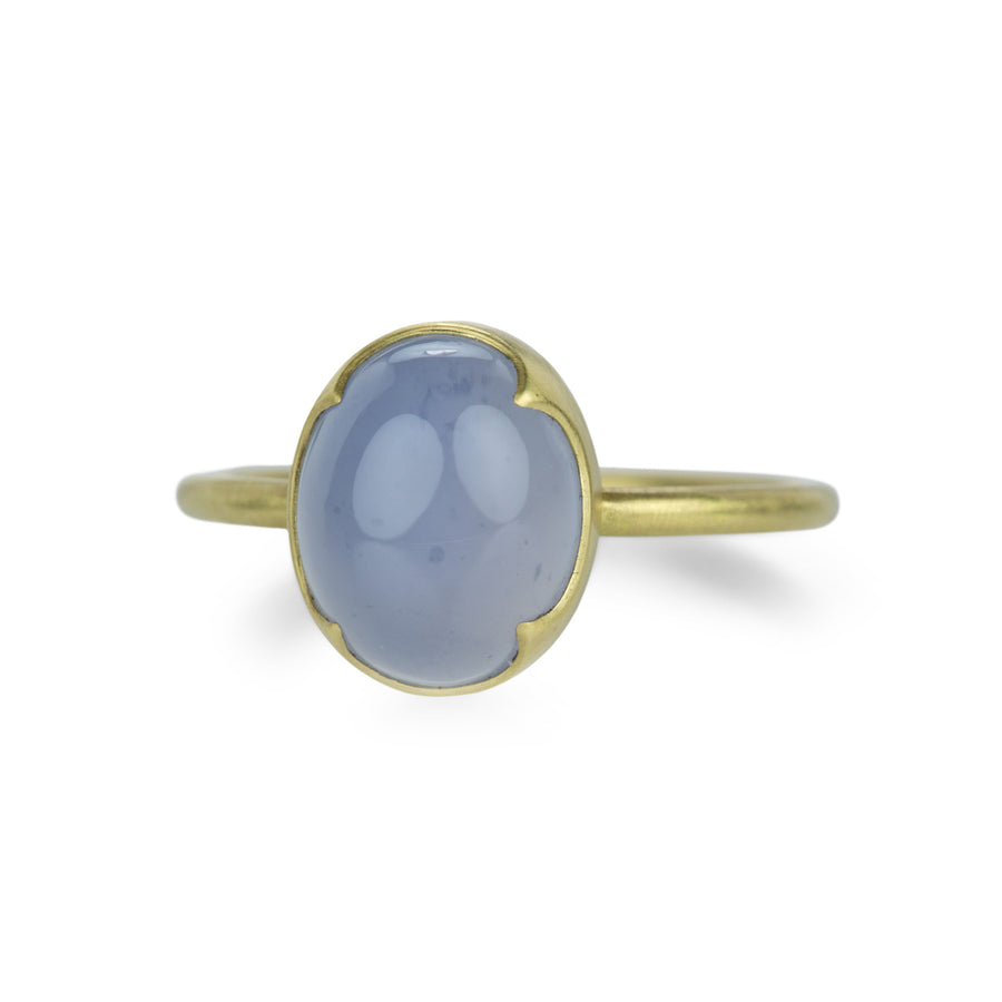 Gabriella Kiss  18k Oval Blue Chalcedony Ring | Quadrum Gallery