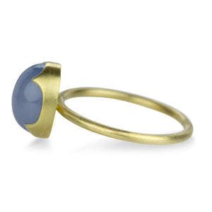Gabriella Kiss  18k Oval Blue Chalcedony Ring | Quadrum Gallery