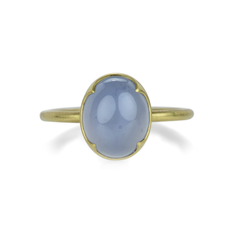 Gabriella Kiss  18k Oval Blue Chalcedony Ring | Quadrum Gallery