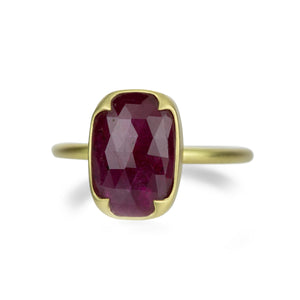 Gabriella Kiss Faceted Cushion Cut Ruby Ring  | Quadrum Gallery