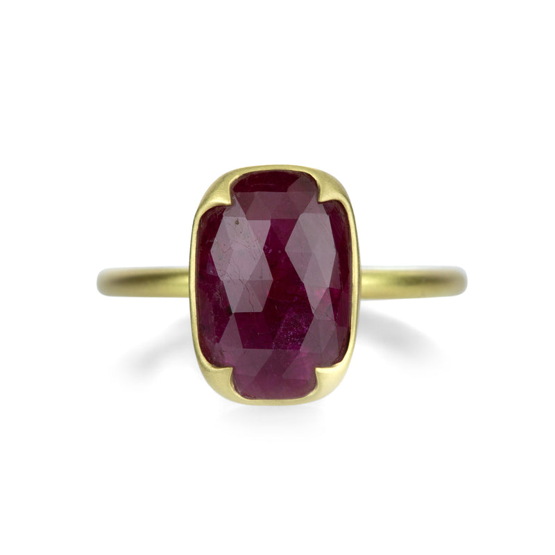 Gabriella Kiss Faceted Cushion Cut Ruby Ring  | Quadrum Gallery