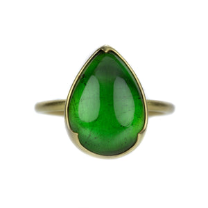 Gabriella Kiss Ring with Pear Shaped Green Tourmaline | Quadrum Gallery