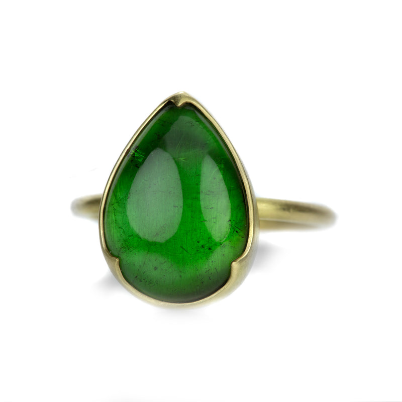 Gabriella Kiss Ring with Pear Shaped Green Tourmaline | Quadrum Gallery