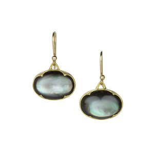 Gabriella Kiss Black Mother of Pearl Oval Earrings | Quadrum Gallery