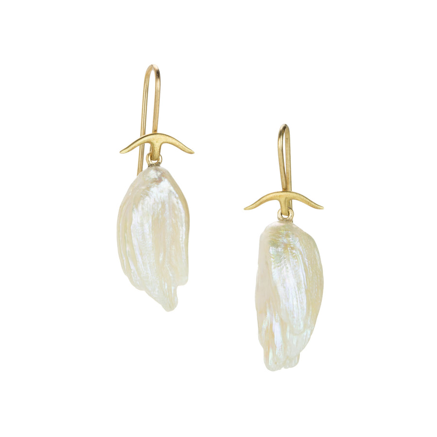 Gabriella Kiss White Pearl Wing Drop Earrings | Quadrum Gallery