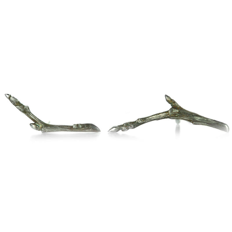 Gabriella Kiss Asymmetrical Sterling Silver Branch Studs | Quadrum Gallery