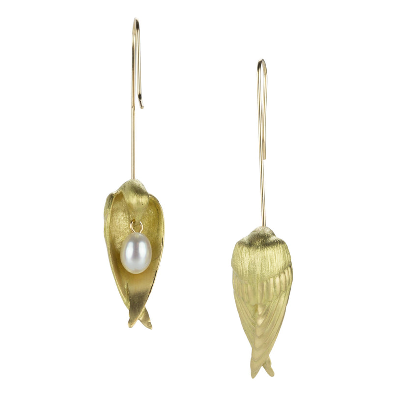 Gabriella Kiss 18k Yellow Gold Sleeping Bird Earrings | Quadrum Gallery