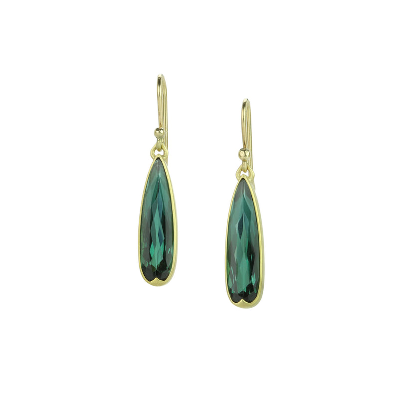 Gabriella Kiss Teardrop Green Tourmaline Earrings | Quadrum Gallery