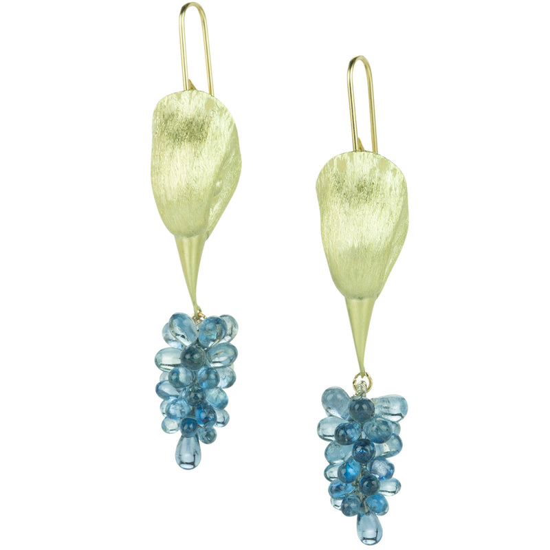 Gabriella Kiss Bird Head Earrings with Aquamarine Grape Drops | Quadrum Gallery